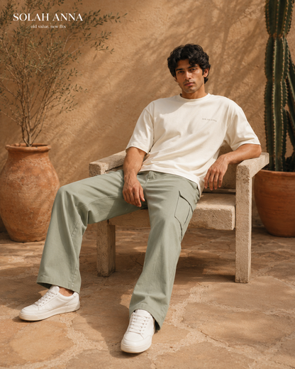 Dusty Sage Straight Cargo Pants