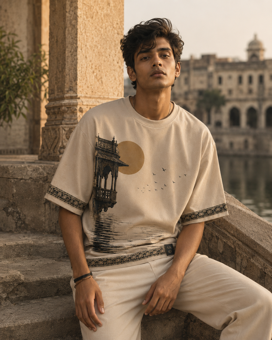 Udaipur Sunset Oversized T-Shirt