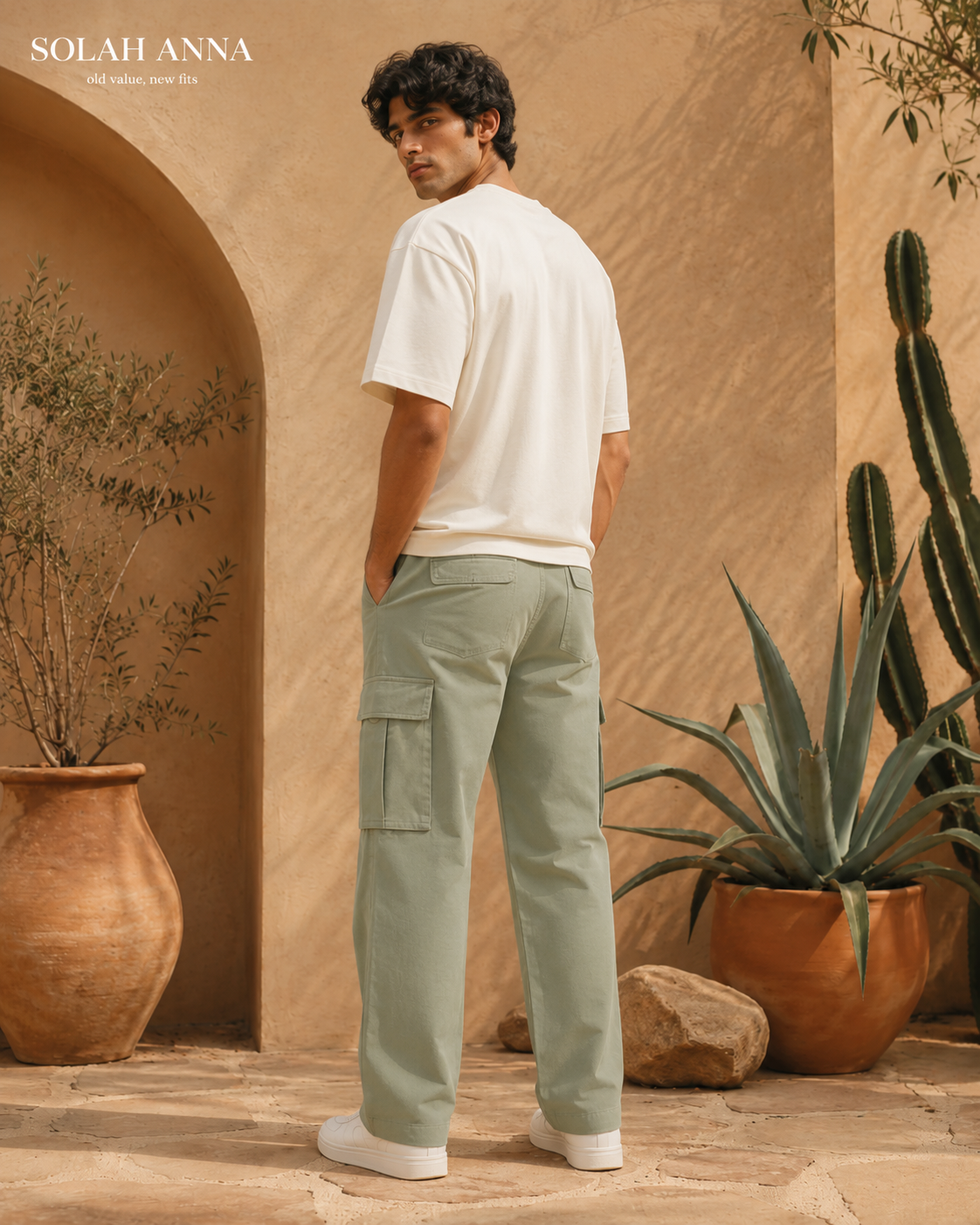 Dusty Sage Straight Cargo Pants