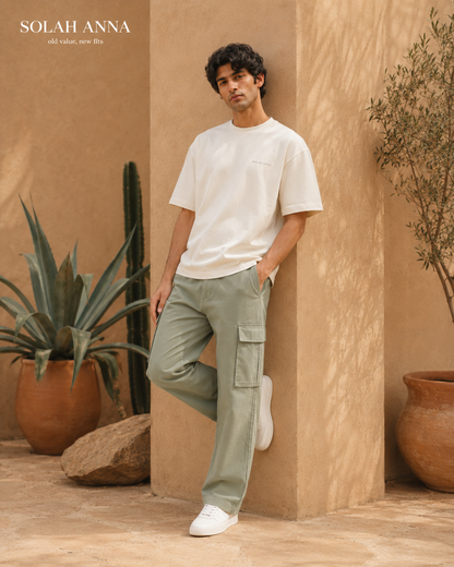 Dusty Sage Straight Cargo Pants