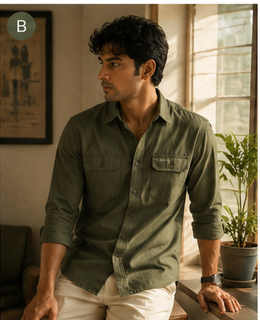 Green Utility Shirt – product view 2 – Solah Anna