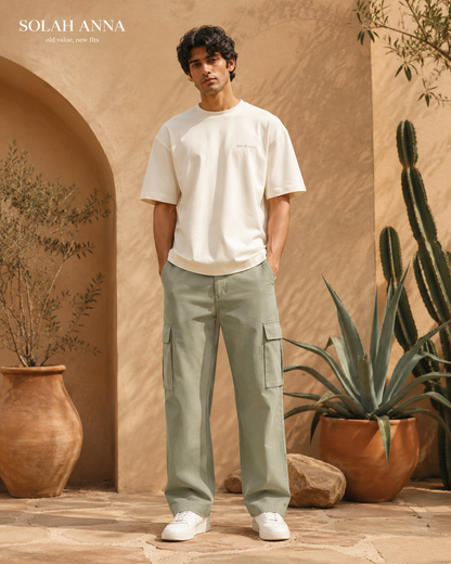 Dusty Sage Straight Cargo Pants