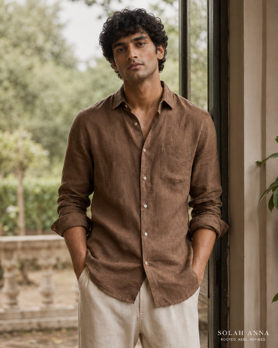 Brown Linen Shirt