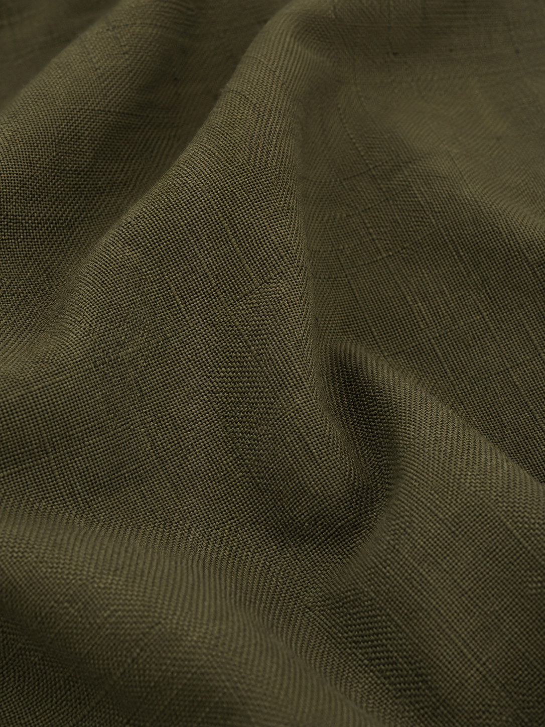Dark green cotton linen pajama pants pocket and tonal SA 16 embroidery detail